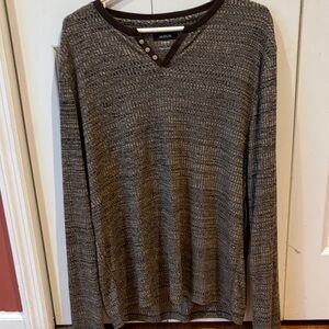 Giorgio Armani Men's Textured Gray V-Neck Sweater